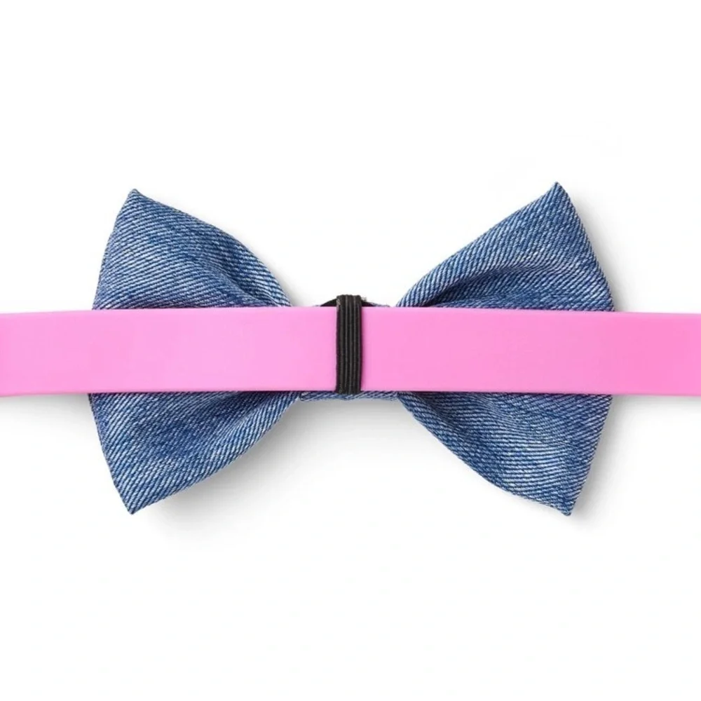 NWT Cat/Dog Bowtie Set - Squares/Blue Twill